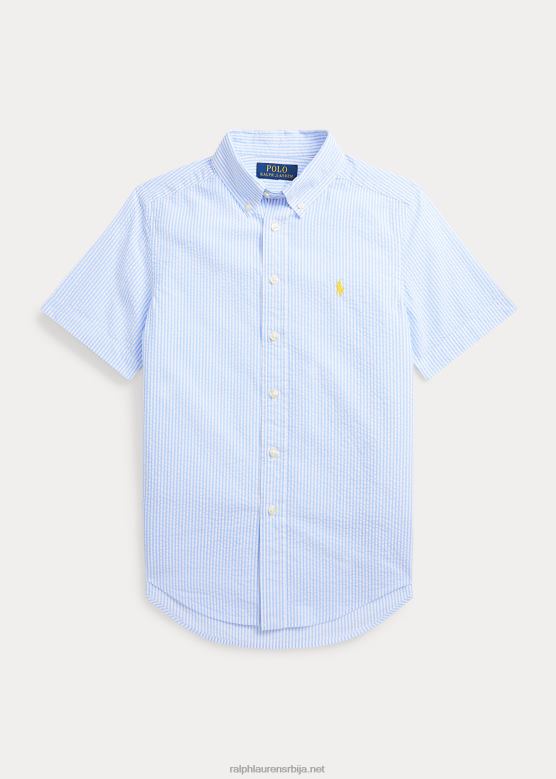 клинци Ralph Lauren пругаста кошуља са кратким рукавима V2V446594 плаво бели