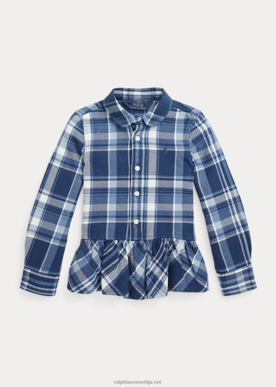 клинци Ralph Lauren карирана памучна кошуља са порубом V2V447453 плаво/крем мулти