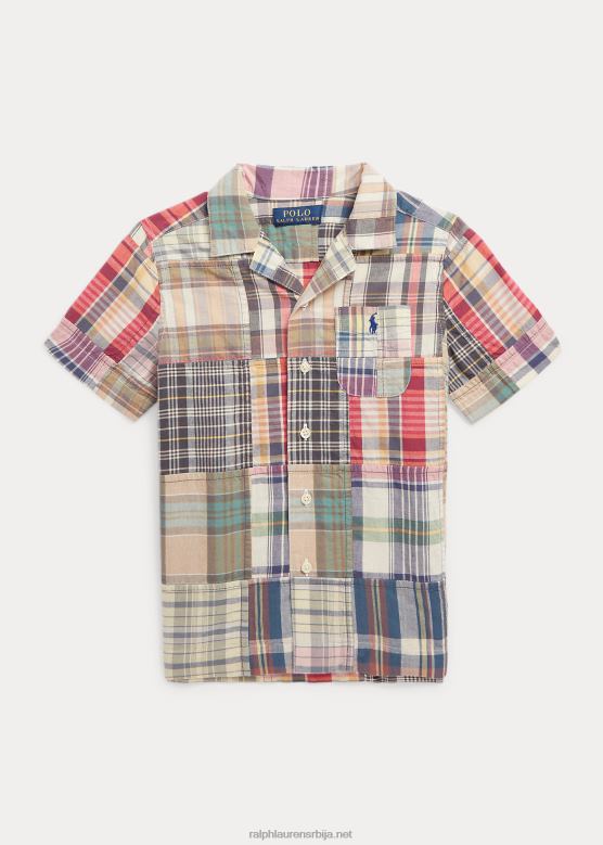 клинци Ralph Lauren патцхворк памучна мадрас камп мајица V2V449760 патцхворк