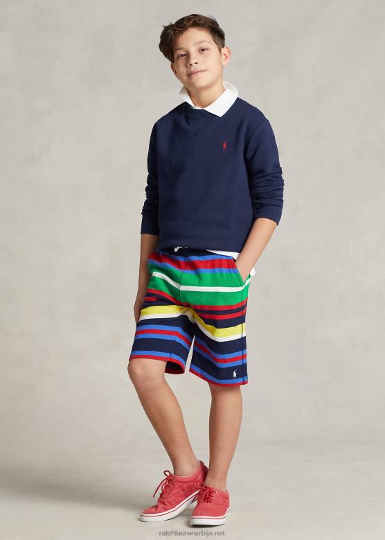 клинци Ralph Lauren кратки памучни дрес на пруге V2V445999 Невпорт Нави Мулти