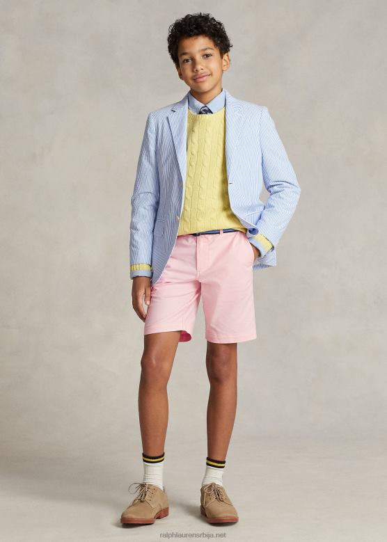 клинци Ralph Lauren памучни оксфорд шортс равног кроја V2V446005 розе оксфорд