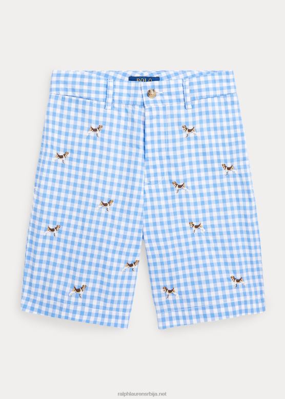 клинци Ralph Lauren равно крој карирани флекс абразија кратка V2V446189 блуе гингхам