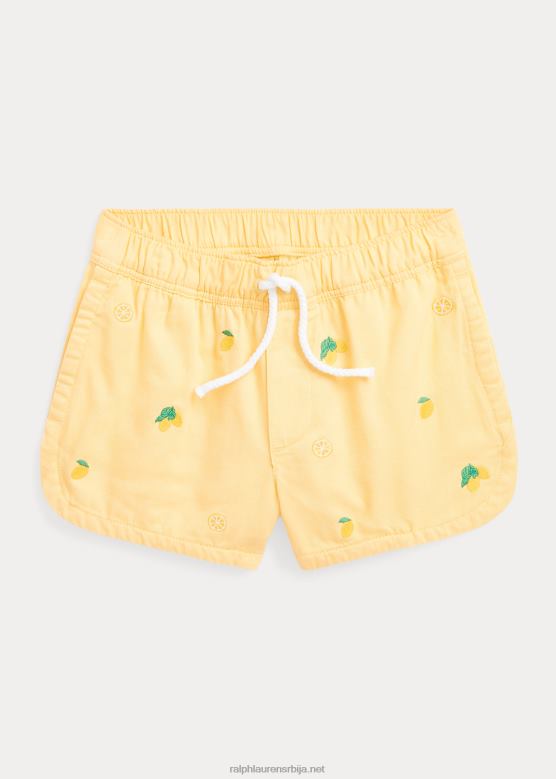 клинци Ralph Lauren кратки памучни кепер са мотивом лимуна V2V446829 крема од банане