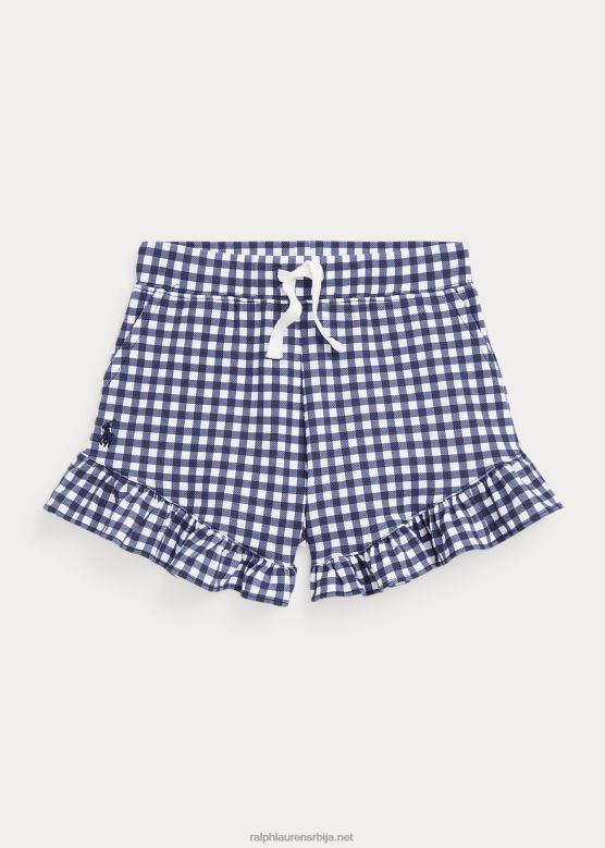 клинци Ralph Lauren гингхам наборана растезљива мрежа кратка V2V446888 блуе гингхам