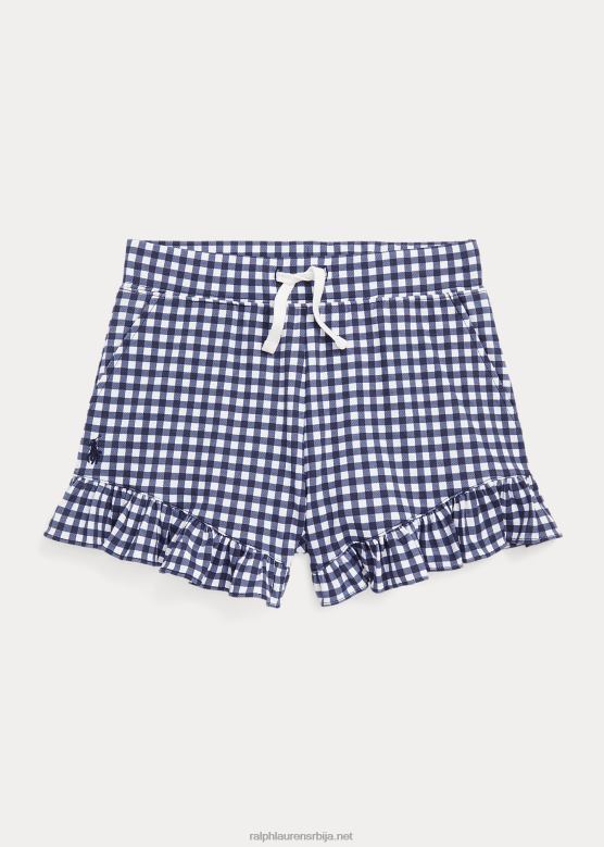 клинци Ralph Lauren гингхам наборана растезљива мрежа кратка V2V447187 блуе гингхам