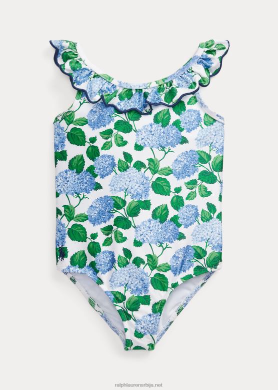 клинци Ralph Lauren једноделни купаћи костим са воланима са цветовима V2V446864 ленок хортензија флорал
