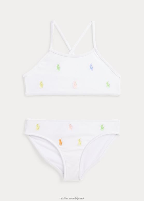 клинци Ralph Lauren поло пони дводелни купаћи костим V2V446867 бео