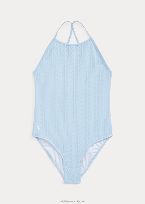 клинци Ralph Lauren растезљиви жакардни једноделни купаћи костим V2V447335 канцеларијско плаво