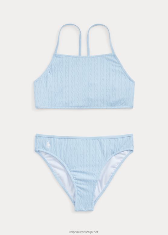 клинци Ralph Lauren растезљиви жакардни дводелни купаћи костим V2V447336 канцеларијско плаво