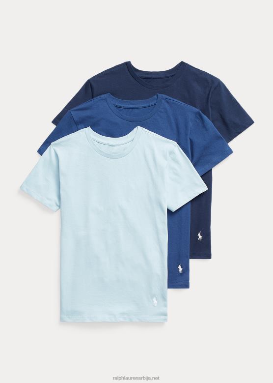 клинци Ralph Lauren пузасти изрез од чврстог памука 3 ком V2V446407 сурф блуе/бали блуе