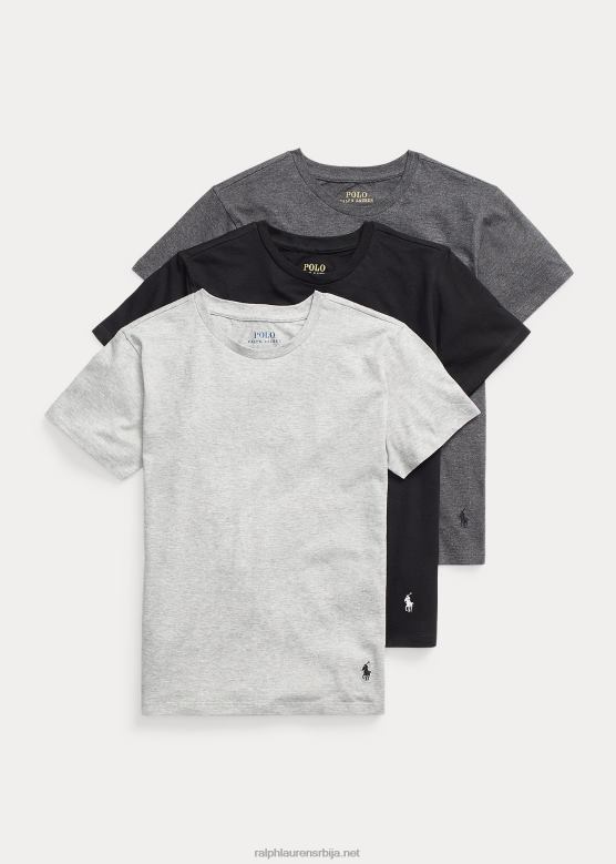 клинци Ralph Lauren пузасти изрез од чврстог памука 3 ком V2V446408 сива/црна