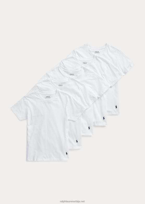 клинци Ralph Lauren пузасти изрез од чврстог памука 5 ком V2V446403 бела / морнарица за крстарење