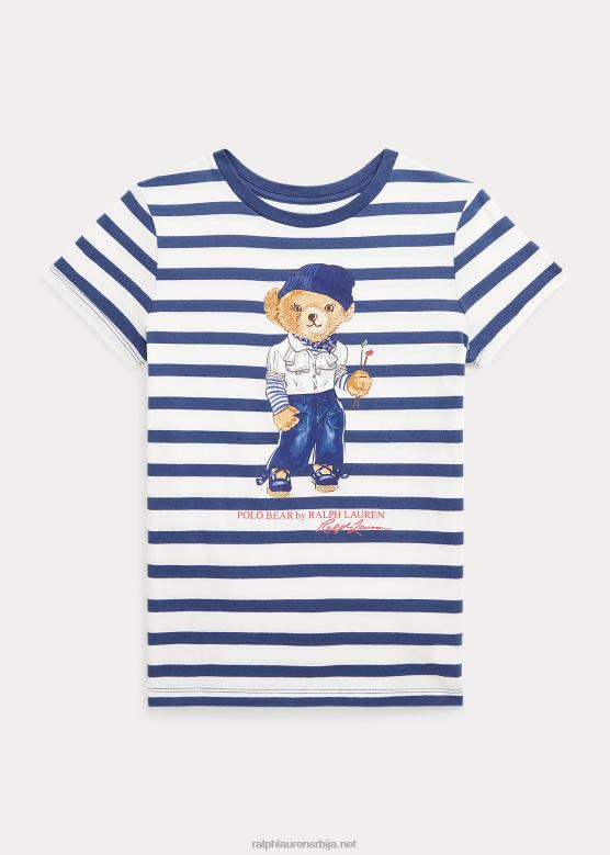 клинци Ralph Lauren поло беар пругаста памучна мајица V2V4410001 прање палубе бела/ноћна морнарица