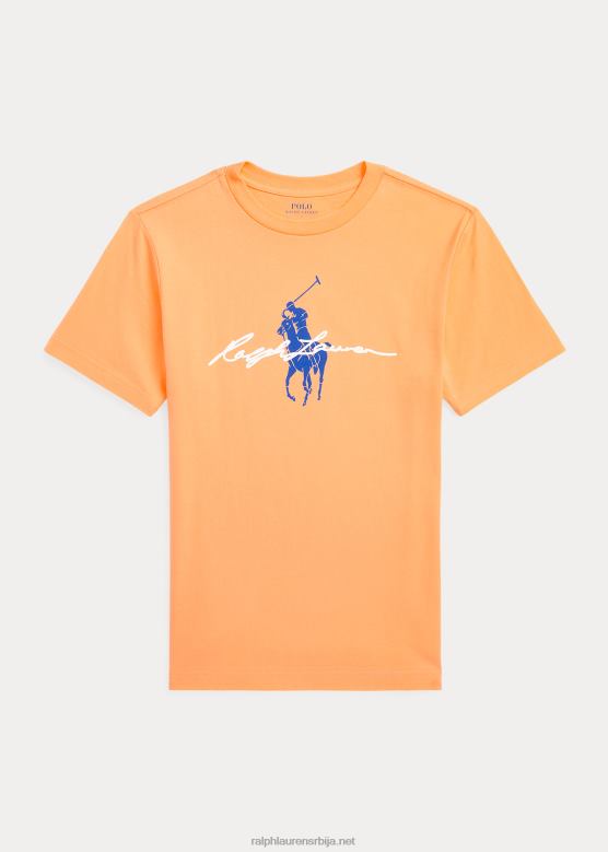 клинци Ralph Lauren Биг пони лого памучна мајица од џерсија V2V445650 поштена наранџаста