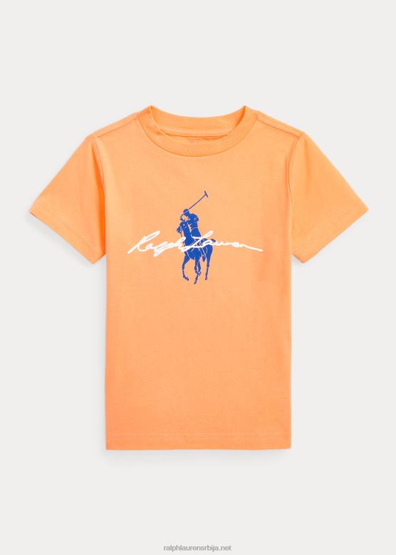 клинци Ralph Lauren Биг пони лого памучна мајица од џерсија V2V445733 поштена наранџаста