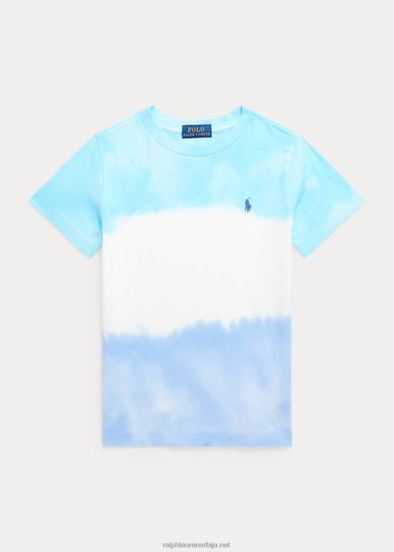 клинци Ralph Lauren Тие-дие мајица са графиком од памучног дреса V2V445743 острвска аква боја за кравату