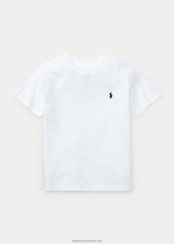 клинци Ralph Lauren мајица с округлим изрезом од памучног дреса V2V445894 бео