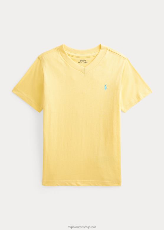 клинци Ralph Lauren Мајица од памучног дреса с в-изрезом V2V445904 кукурузно жуто