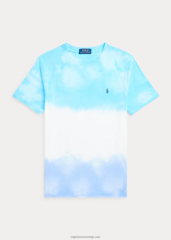 клинци Ralph Lauren Тие-дие мајица са графиком од памучног дреса V2V446099 острвска аква боја за кравату