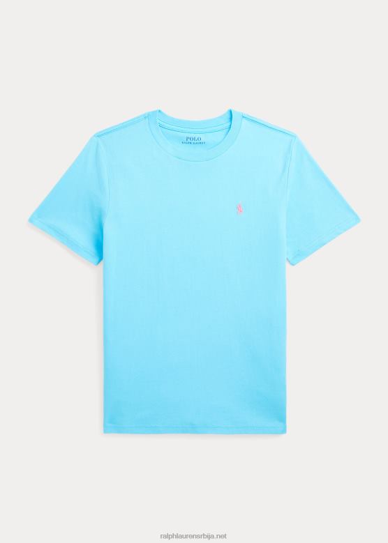 клинци Ralph Lauren мајица с округлим изрезом од памучног дреса V2V446278 тиркизна нова