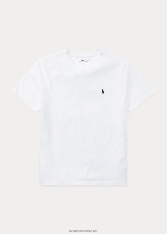 клинци Ralph Lauren Мајица од памучног дреса с в-изрезом V2V446283 бео