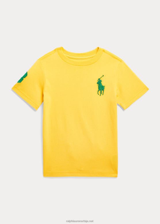 клинци Ralph Lauren биг пони мајица од памучног дреса V2V446449 сигнално жуто / стабљика