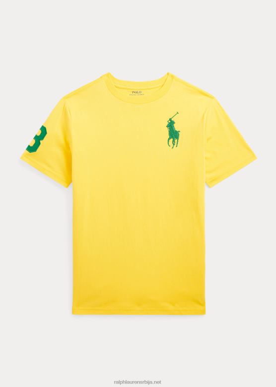 клинци Ralph Lauren биг пони мајица од памучног дреса V2V446585 сигнално жуто / стабљика