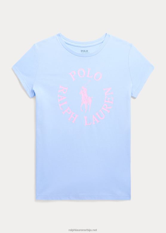 клинци Ralph Lauren Биг пони лого памучна мајица од џерсија V2V446717 баби блуе