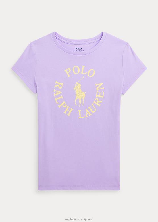 клинци Ralph Lauren Биг пони лого памучна мајица од џерсија V2V446719 пудер љубичасте боје