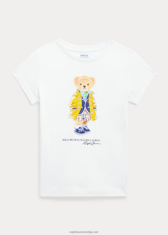 клинци Ralph Lauren мајица од памучног дреса поло медведа V2V446853 палуба бела