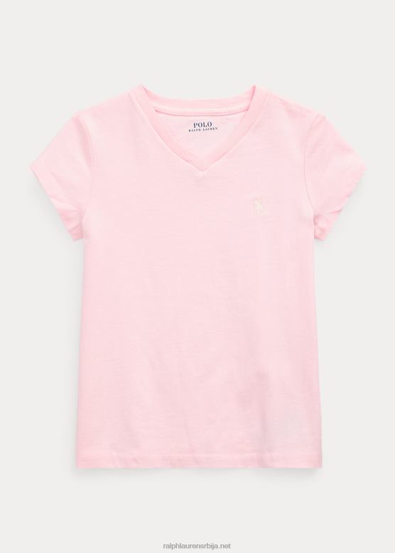 клинци Ralph Lauren Мајица од памучног дреса с в-изрезом V2V446914 наговештај розе