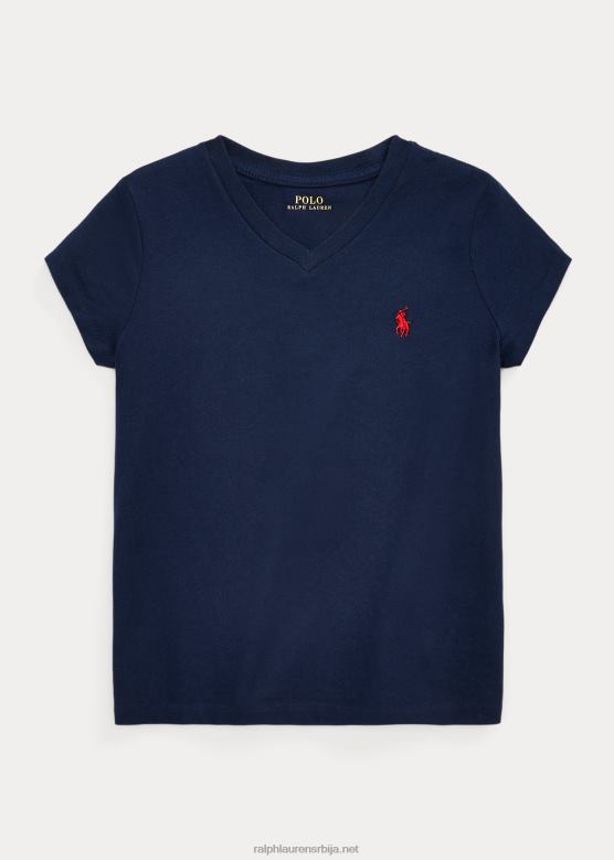 клинци Ralph Lauren Мајица од памучног дреса с в-изрезом V2V446916 невпорт морнарица