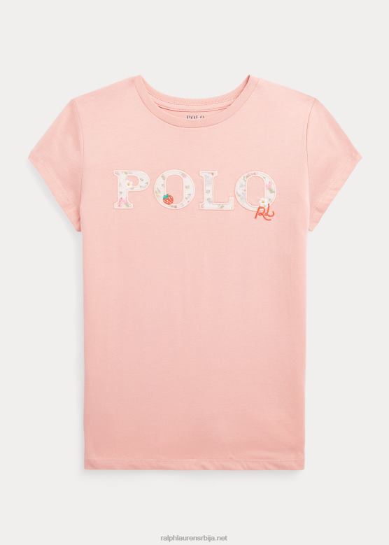 клинци Ralph Lauren Мајица од памучног дреса са цветним логотипом V2V447068 адирондацк росе