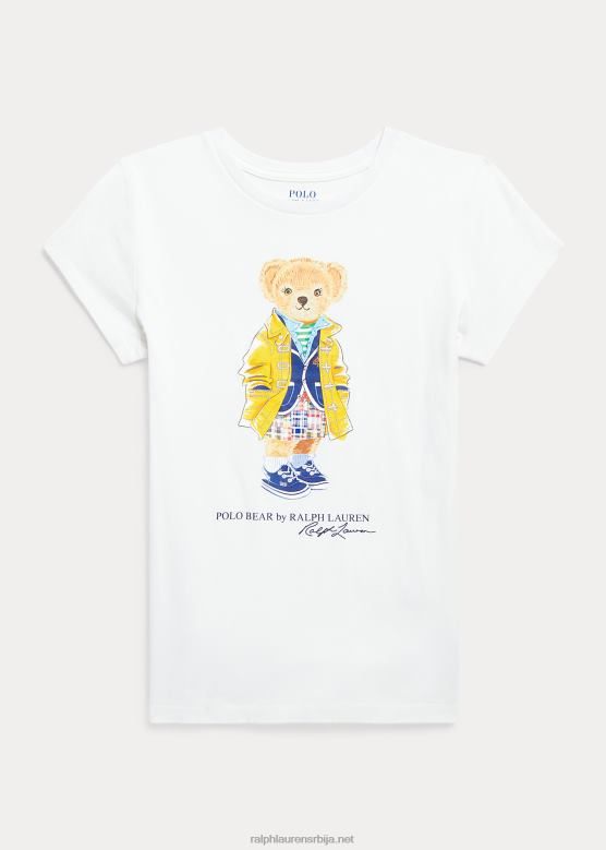 клинци Ralph Lauren мајица од памучног дреса поло медведа V2V447092 палуба бела