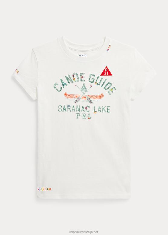 клинци Ralph Lauren кану водич памучни дрес мајица V2V447121 палуба бела