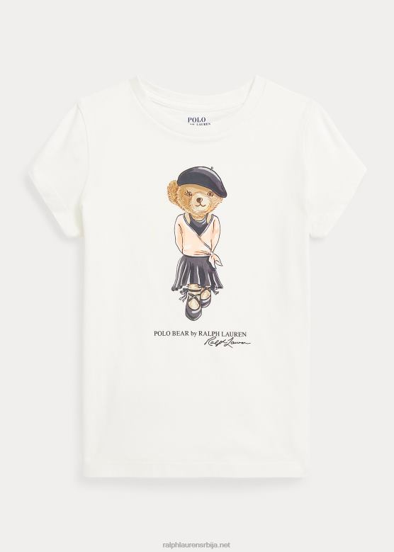 клинци Ralph Lauren мајица од памучног дреса поло медведа V2V447401 палуба бела
