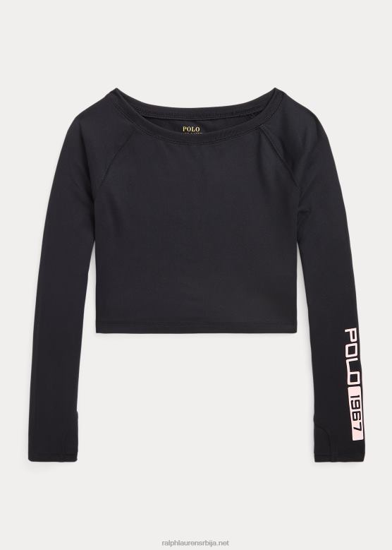 клинци Ralph Lauren мајица дугих рукава од растезљивог дреса V2V447614 црн