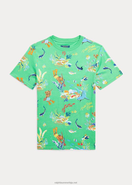 клинци Ralph Lauren мајица од памучног дреса поло медведа V2V449855 беарваииан цлассиц Келли