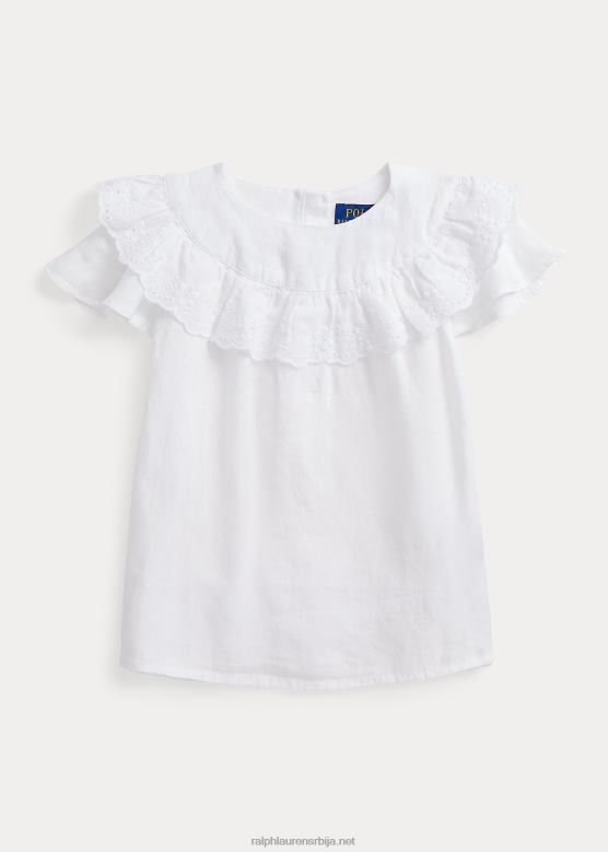 клинци Ralph Lauren наборани ланени врх V2V449951 бео