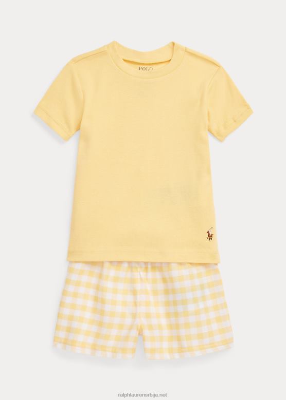 клинци Ralph Lauren кратки сет за спавање од дреса и кепера V2V447315 кукурузно жуто прање
