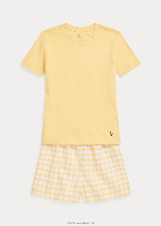 клинци Ralph Lauren кратки сет за спавање од дреса и кепера V2V447321 кукурузно жуто прање