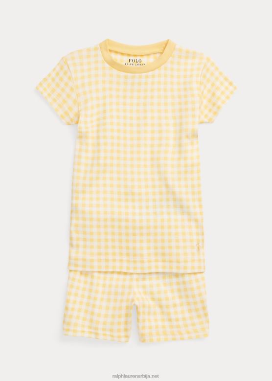 клинци Ralph Lauren гингхам ребрасти дрес сет за спавање V2V447325 кукурузно жуто