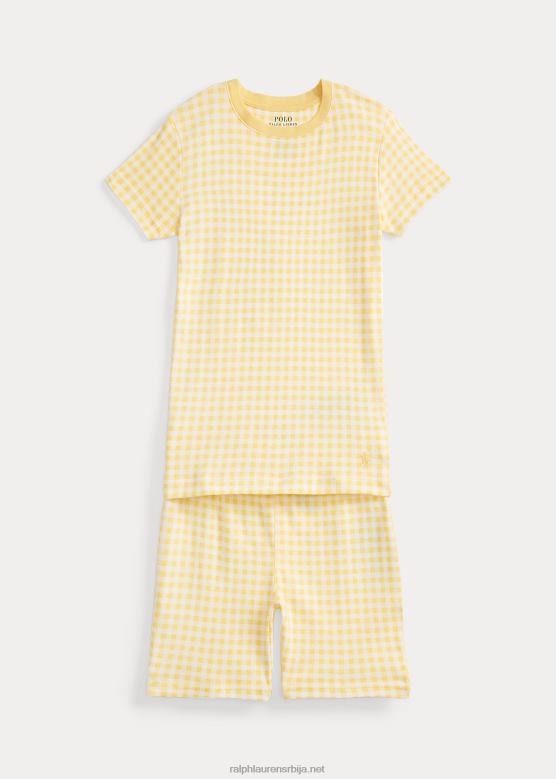 клинци Ralph Lauren гингхам ребрасти дрес сет за спавање V2V447327 кукурузно жуто