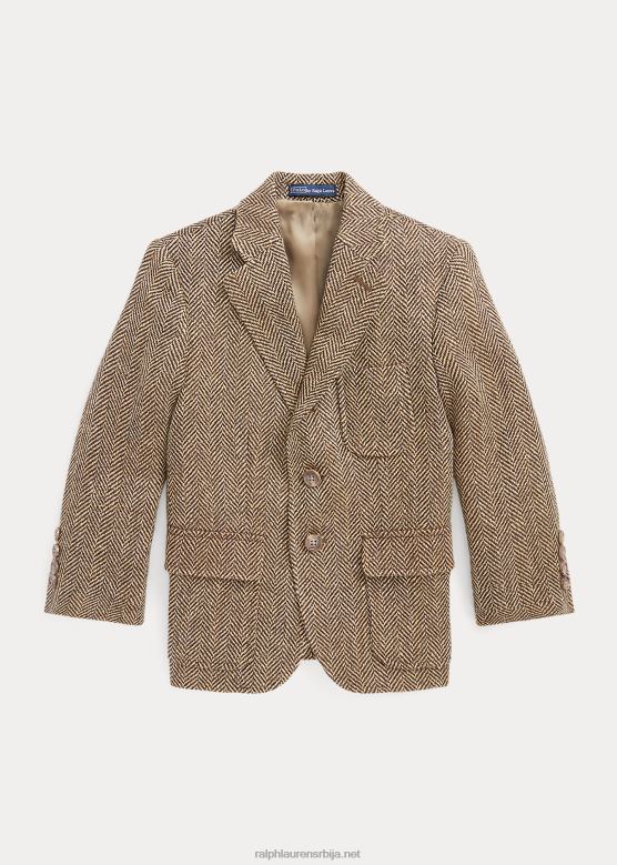 клинци Ralph Lauren спортски капут од рибље кости од мешавине платна V2V445824 браон/тан