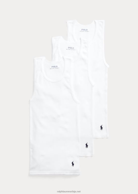 клинци Ralph Lauren чврсти класични резервоар 3-пак V2V446414 бела / морнарица за крстарење