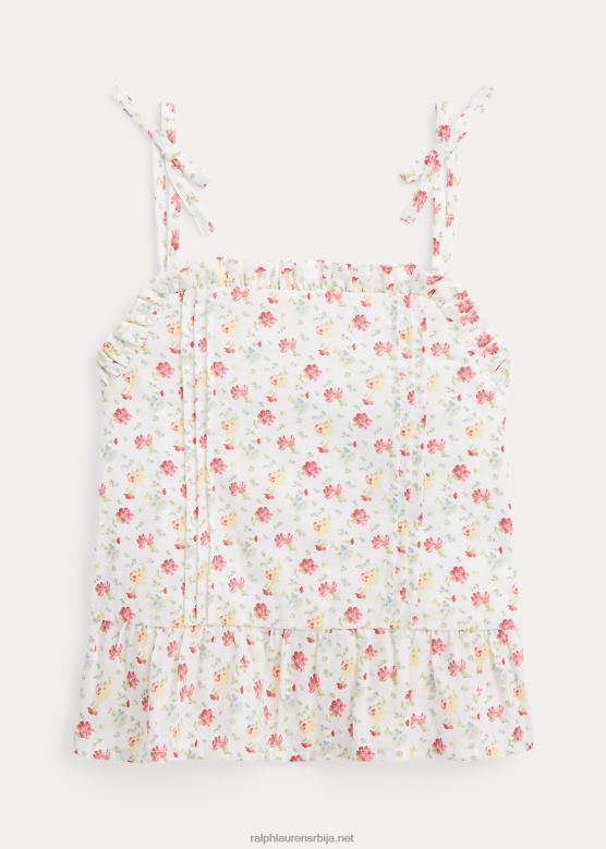 клинци Ralph Lauren цветни ланено-памучни пеплум топ V2V446850 луцинда дитси