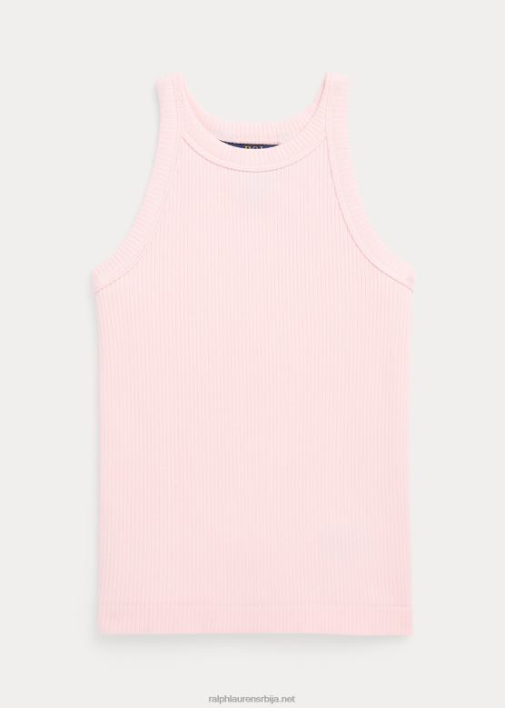 клинци Ralph Lauren ребраста мајица без рукава од мешавине памука V2V447440 багрем розе