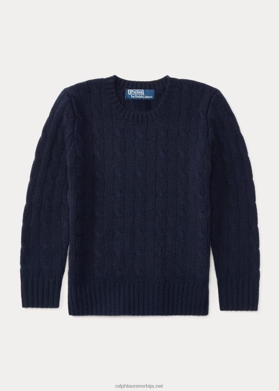 клинци Ralph Lauren култни џемпер од кашмира од плетеног кабла V2V445725 префињена морнарица