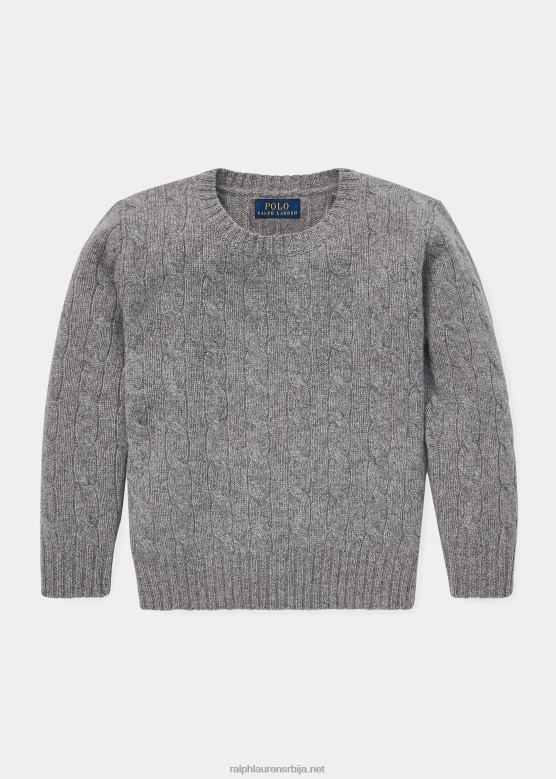 клинци Ralph Lauren култни џемпер од кашмира од плетеног кабла V2V445728 светлосиви вресак