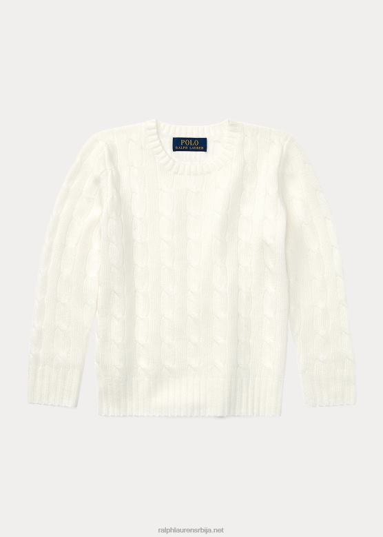 клинци Ralph Lauren култни џемпер од кашмира од плетеног кабла V2V445729 топла бела
